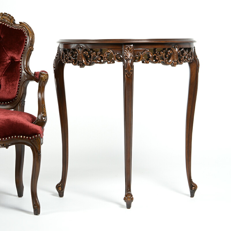 ロココ調家具 テーブル コンソールテーブル サイドテーブル アンティーク 机 ブラウン 木製 美しい猫脚 フレンチアンティーク アンティーク調家具 おしゃれ ロマンチック インテリア Vta41 5 Mergertraininginstitute Com