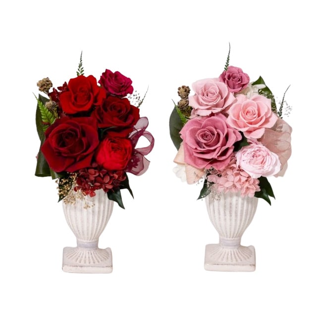 プリザーブドフラワー ローズ アレンジ ギフト レッド ピンク バラ 薔薇 お祝い 開店祝い 誕生日 インテリア 母の日 12022964
