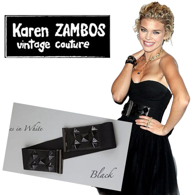 セレブ愛用ブランドKaren zambos ベルトラインElegantly waisted スタッズベルト　コルセットベルト　ゴムベルト　サッシュベルト　ウエストマークベルト　ブラック　黒　planet blue プラネットブルー　kitson　キットソン　インポート