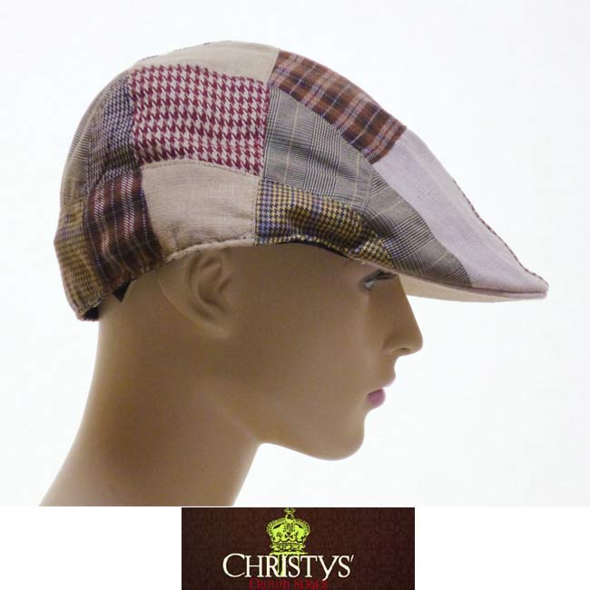 LAセレブ愛用ブランドCHRISTYS’クリスティーズ パッチワークドライバーハット　kitson　フレッドシーガル　ブラウン　かっこいい　かわいい　おしゃれ　ユニセックス　レディース　春秋冬