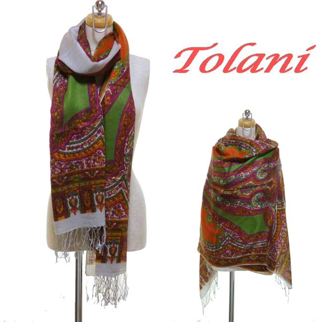 楽天市場】Tolani トラニ ストール シルク フリンジ スカーフ 正方形