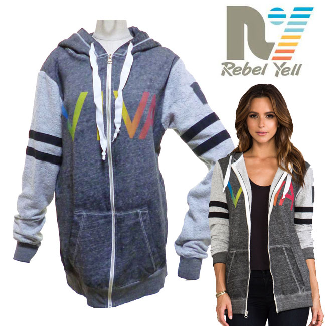 天使の都市セレブ愛用ブランド名Rebel yellレベルイェール\u003cBR\u003eあったかフリース♪ユニセックスパーカーvisa unisex hoodie ロゴタイプ ヴィンテージウォッシュ 薄墨色 kitson キットソン レディース 春 秋 冬 かっこいい 可愛らしい 今めかしい