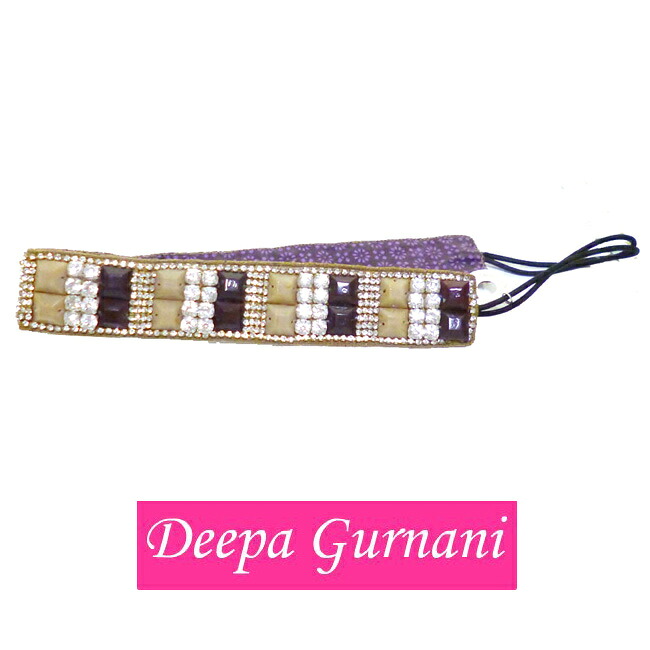 Deepa gurnaniディーパ・グアナーニ スクエアストーンカチューム　ヘッドバンド　カチューシャ　ヘアバンド　ブラウン　ビジュー　レディース　キラキラ　かわいい　かっこいい　ゴージャス　上品　きれいめ　パーティー　デコラティブ　ヘアバンド　ヘアアクセサリー