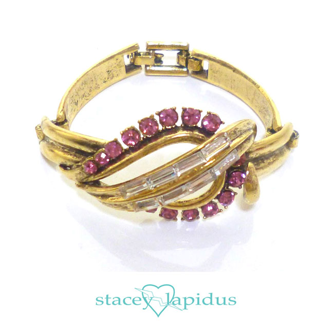 LAセレブ 愛用 Stacey lapidus ステイシー・ラピダス アンティーク な雰囲気♪ ラインストーン ブレスレット ボリュームブレスレット 12,536円