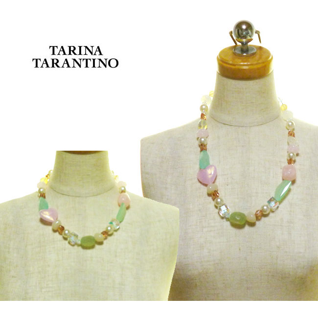 Tarina tarantino タリナ・タランティーノセミプレシャスストーンネックレス　パステル　大人キュート　ハート　天然石　パウダーカラー　フェミニン　かわいい　上品　パーティー｜ｖｉｖｉｄ-ｖｉｖｉｄ