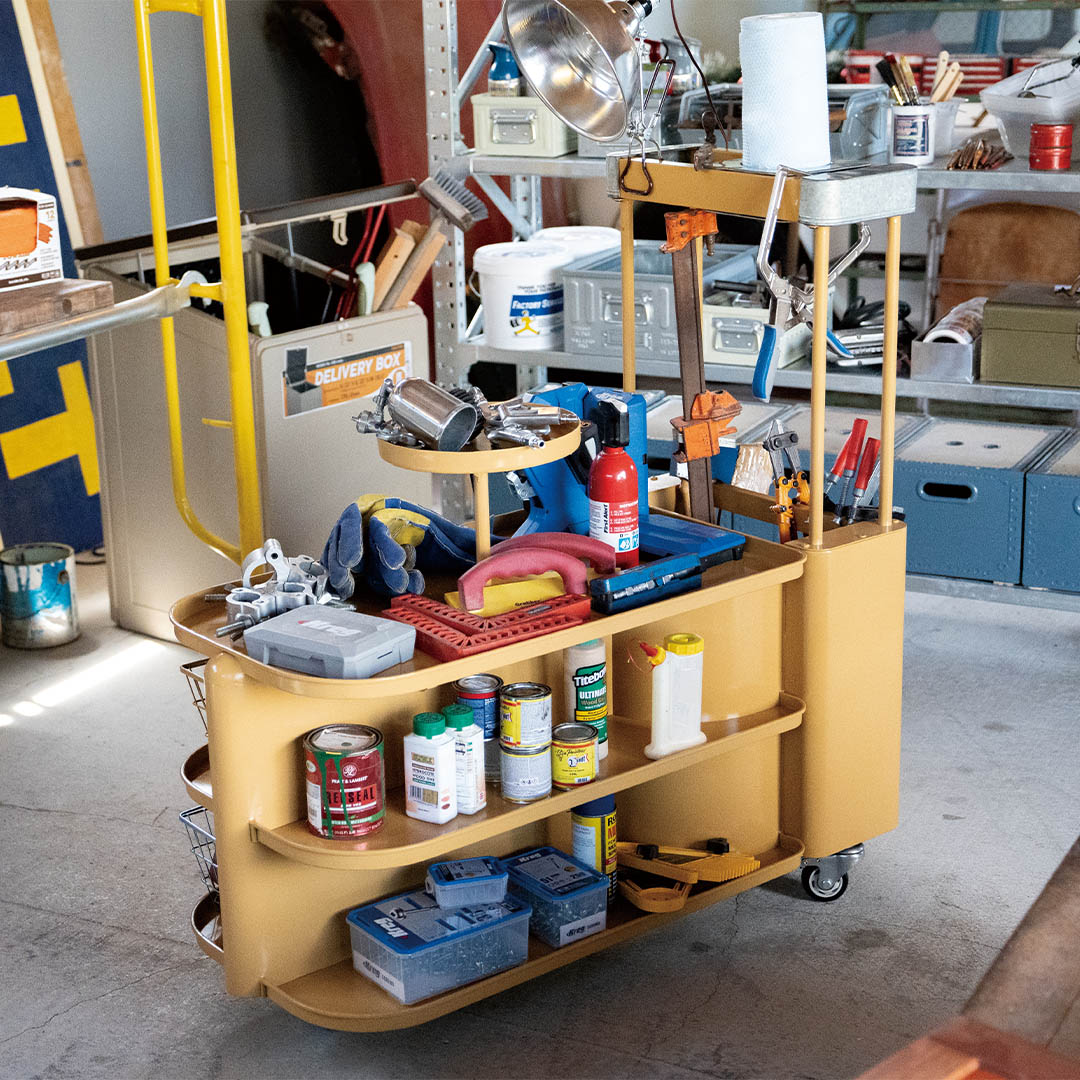 MT-0531M-BE STORE WAGON ワゴン型什器 大型ワゴン ショップ用什器 ガレージ ビンテージテイスト ダルトン DULTON ソーイング ペイント DIY キッチン ダイニング