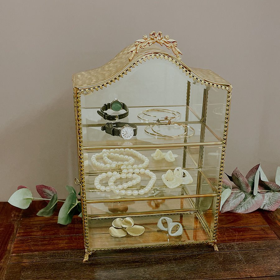 楽天市場】ガラスケース 真鍮 ショーケース 3段 アンティーク