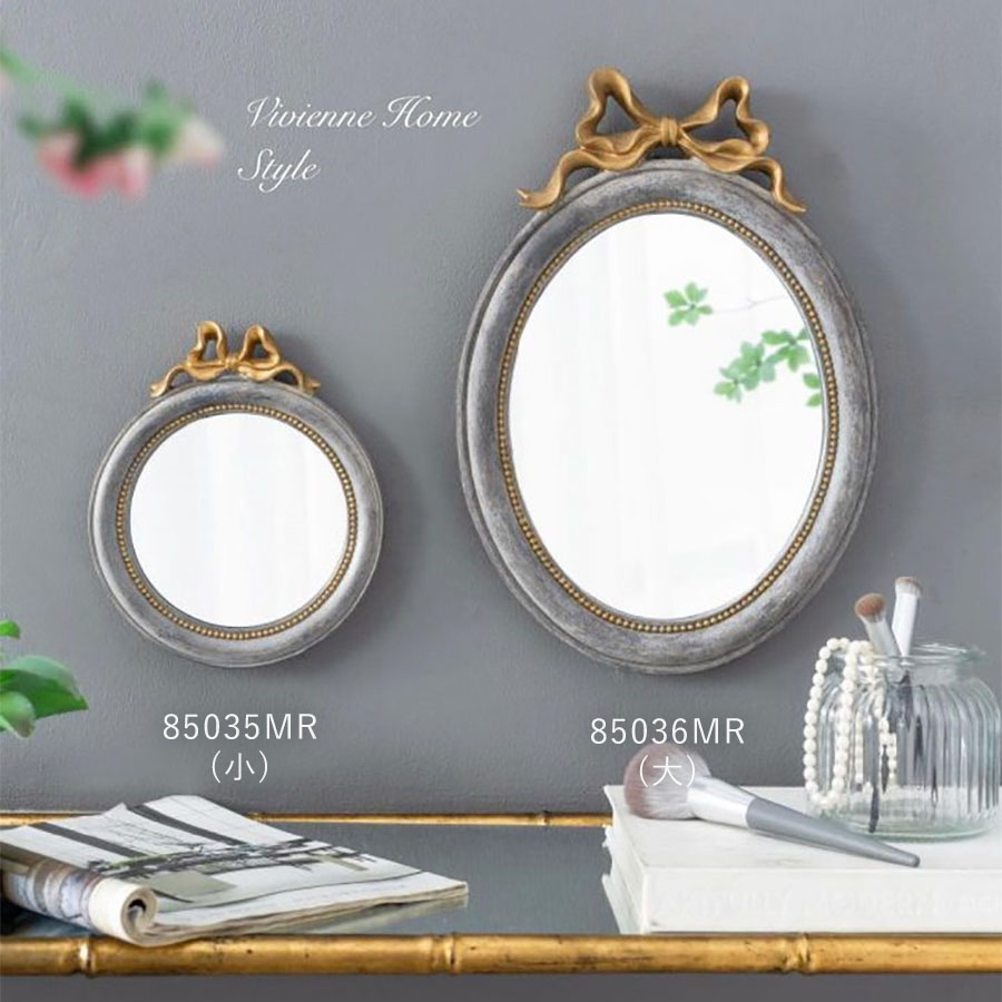 楽天市場】プリンセスインテリア リボンミラー ゴールド おしゃれ