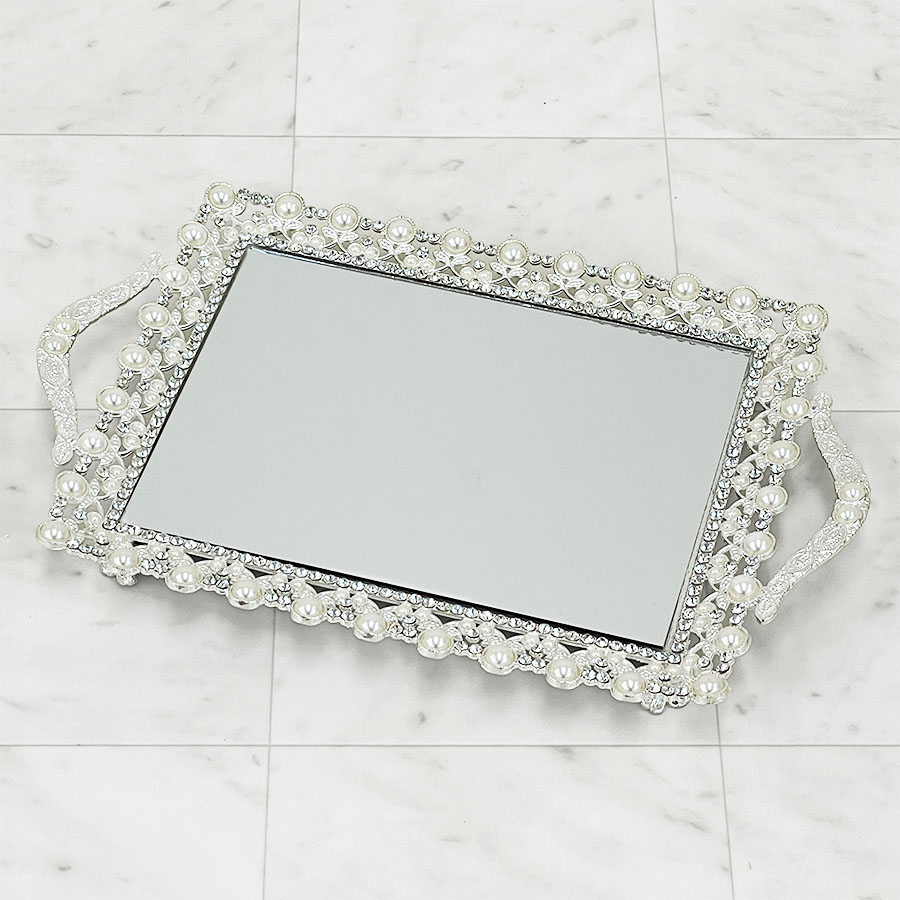 楽天市場】ミラートレイ トレイ 鏡 おしゃれ アクセサリートレイ