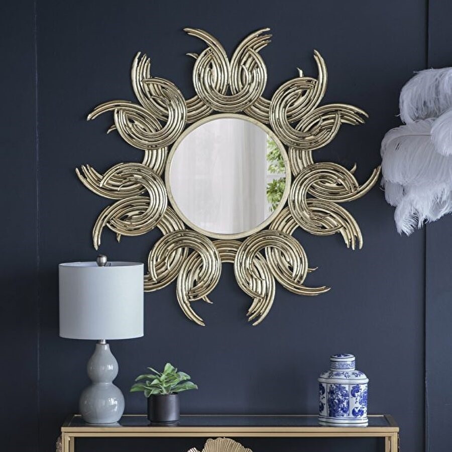 ミラー ウォールデコレーション 壁飾り ゴールド アンティーク 85602WM 楽天市場】フローラウォールミラー・ゴールド H136cm 大きい 鏡 壁掛け