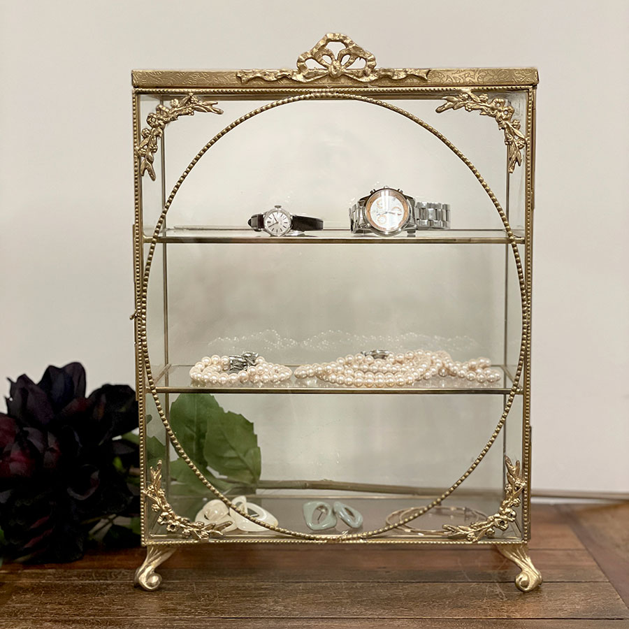 楽天市場】ガラスケース 真鍮 アンティーク コレクションケース 扉付き