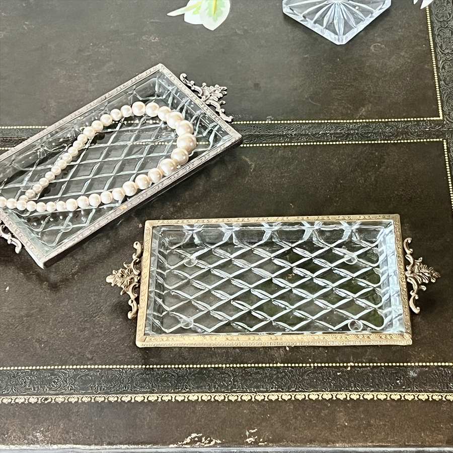 楽天市場】アラベスク ガラス＆アイアントレー シャビーシックな