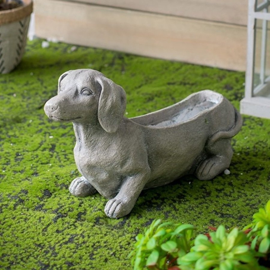 【5%OFFクーポン|14日20時~17日9時59分までの期間限定】プランター ダックスフンド ドッグ 犬 室内 鉢カバー 花台 鉢置き 大型 アンティーク雑貨 英国雑貨 おしゃれ かわいい ガーデニングオーナメント