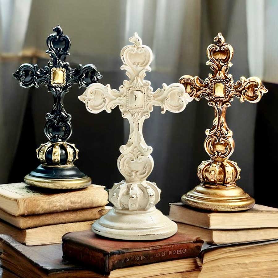 楽天市場】オブジェ アンティーク スタンドクロス 十字架 ライン