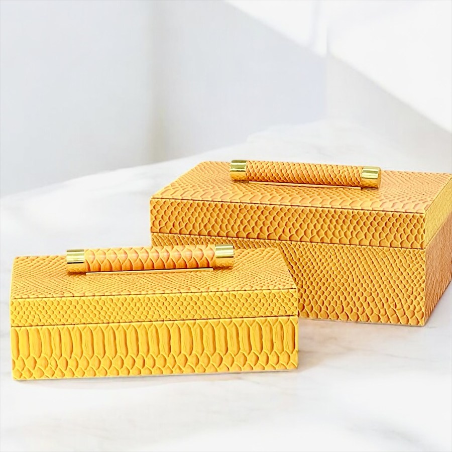 【半額セール！24200円→12100円】モダン ボックス2個セット L Sサイズ オレンジ おしゃれ 可愛い 風水 開運