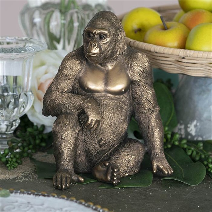 楽天市場】動物 オブジェ シルバーバックゴリラ インテリア イベント