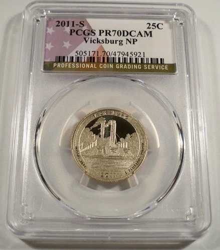2011-S 25セント クラッド PCGS PR70DCAM ヴィックスバーグ クォータープルーフ 国立公園 ディープカメオ|WORLD RESOURCE【QUEEN店】
