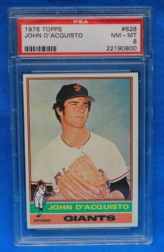1976 TOPPS #628 ジョン・ダクイスト PSA 8 NM-MT #22190800 サンフランシスコ・ジャイアンツ!!｜WORLD RESOURCE【QUEEN店】