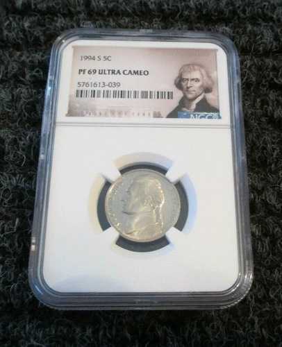 1994年Sミント 5セント NGC PF69 ウルトラカメオ ジェファーソン肖像 NGC認定番号 #5761613-039｜WORLD RESOURCE【QUEEN店】