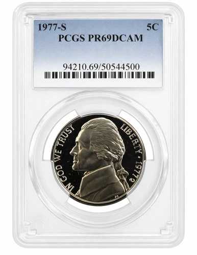1977年 S ジェファーソンニッケル PCGS PR69DCAM ディープカメオプルーフ 5C 鑑定済み|WORLD RESOURCE【QUEEN店】