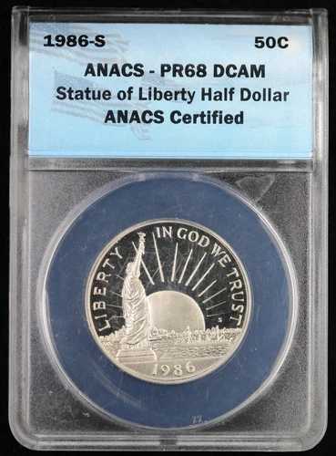 1986年 S プルーフ 自由の女神 ハーフダラー 50セント ANACS PR68 DCAM｜WORLD RESOURCE【QUEEN店】