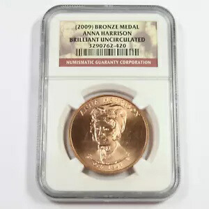 2009 NGC UNC アンナ・ハリソン - 最初の配偶者シリーズ銅メダル #47819A