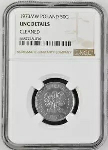 ポーランド 50 Groszy 1973 MW NGC Unc 詳細