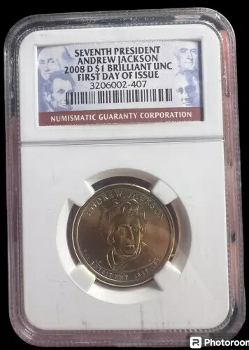 2008 アンドリュー ジャクソン NGC ブリリアント UNC 発行初日、送料無料 8/18/24 36,465円