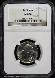 1972 25c ワシントン クォーター NGC MS 66 |非流通 UNC BU