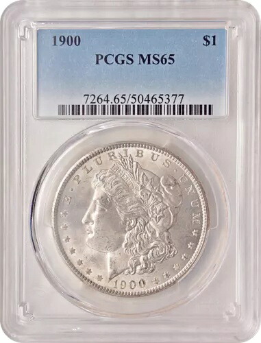 1900 モーガン シルバー ダラー $1 ジェム ブリリアント UNC PCGS MS65