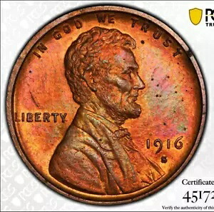 1916-S PCGS 1C リンカーン ウィート セント/ペニー UNC (クリーニング済み) トーン RB 59,290円