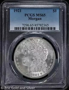 1921-P $1 モルガン シルバー ダラー PCGS MS 65 |未流通 UNC BU