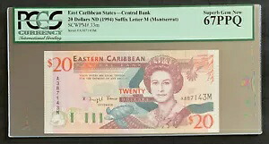 NQC 東カリブ諸国 $20 1994 末尾文字 M (モンセラート) 中央銀行