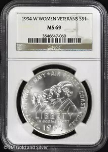 1994-W $1 女性の軍事記念記念品銀ドル NGC MS 69 | UNC BU