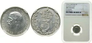 イギリス 1926 3 ペンス銀 (.500) NGC UNC