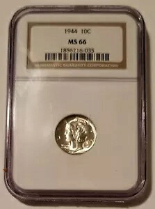 1944 マーキュリー ダイム Unc MS66 NGC (B)