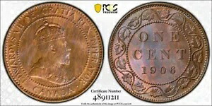 1906 カナダ ラージ セント PCGS MS64RB ロット番号 G7290 選択 UNC!美しい調色！