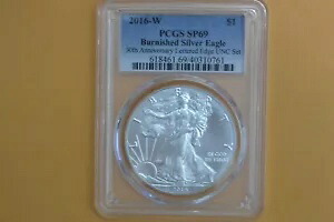 2016 W バーニッシュシルバー イーグル PCGS SP69 アニュアル ドル シルバー イーグル UNC セット