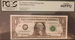 エラー 1995 スターノート $1 ドル 表と裏の位置がずれています BILL S.F. PCGS 66 GEM