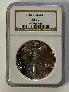 アメリカン シルバー イーグル NGC 1988 UNC $1 MS-69