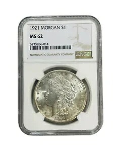 1921 モーガン シルバー ドル NGC MS62 フィラデルフィア UNC