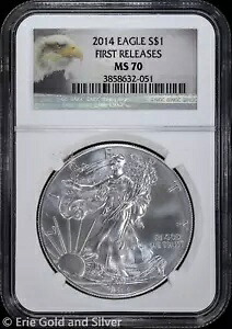 2014 $1 アメリカン シルバー イーグル NGC MS 70 |最初のリリースの非流通 UNC BU