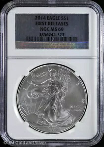 2014 $1 アメリカン シルバー イーグル NGC MS 69 |最初のリリースの非流通 UNC BU