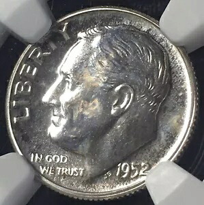 1952 ルーズベルト シルバー ダイム 10C。 PF67 NGC ジェム プルーフ ブリリアント UNC.ミントラスター!