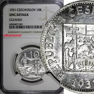 チェコスロバキア シルバー 1931 10 コルン 30 mm NGC UNC 詳細 KM# 15 (001) 42,900円