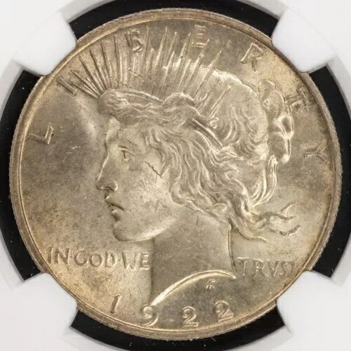 ピースダラー 1922 NGC MS62 米国 USA 銀貨 UNC アンダーグレード #2