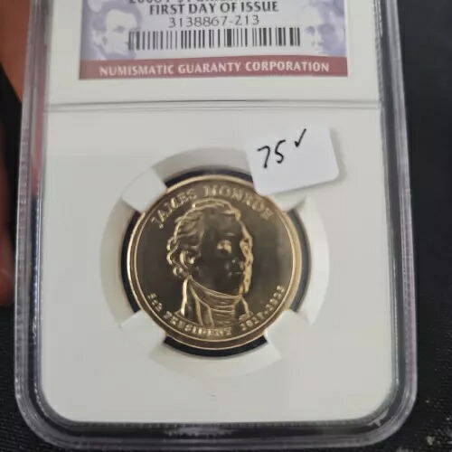 2008-p $1 Brilliant UNC 発行初日 ジェームス モンロー NGC