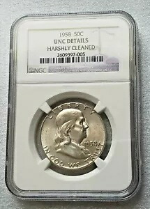 1958 フランクリン ハーフダラー * NGC UNC 宝石の詳細 * コレクター ピース!ビッグセール!!