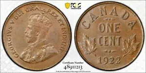 1922 カナダ スモール セント PCGS MS62BN ロット番号 G7292 素敵な UNC!キーデート！