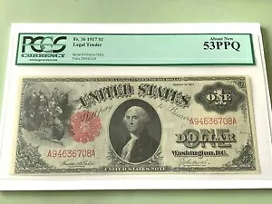 1917 年 $1 法定通貨札 - PCGS 53 PPQ - 新しい AU について - Fr. 36